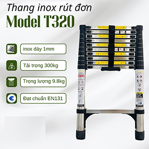 Thang inox 3,2m rút đơn Sumika T320