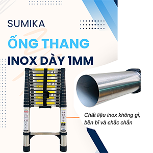 Thang inox rút đơn Sumika 4,4m Model T440