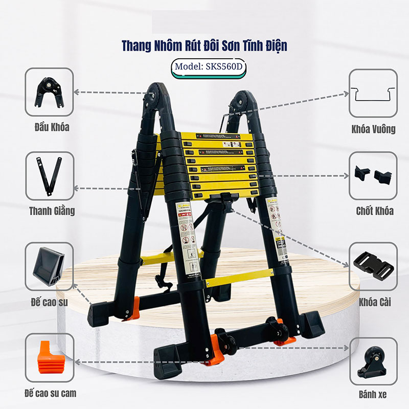 Thang rút đôi sơn tĩnh điện Sumika SKS560D