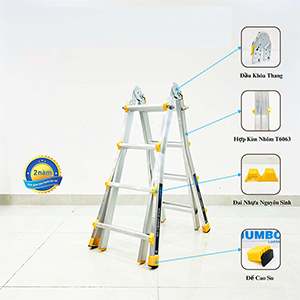 Thang nhôm chữ A đa năng Jumbo A404