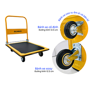 Xe đẩy hàng sàn nhựa 300kg Sumika H300