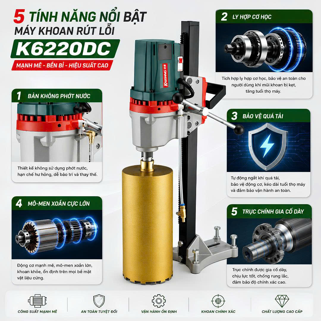 M&aacute;y khoan r&uacute;t l&otilde;i Kaibang K6220DC