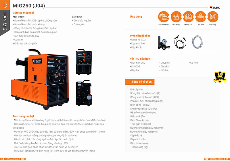 Catolog máy hàn CO2 Jasic J04