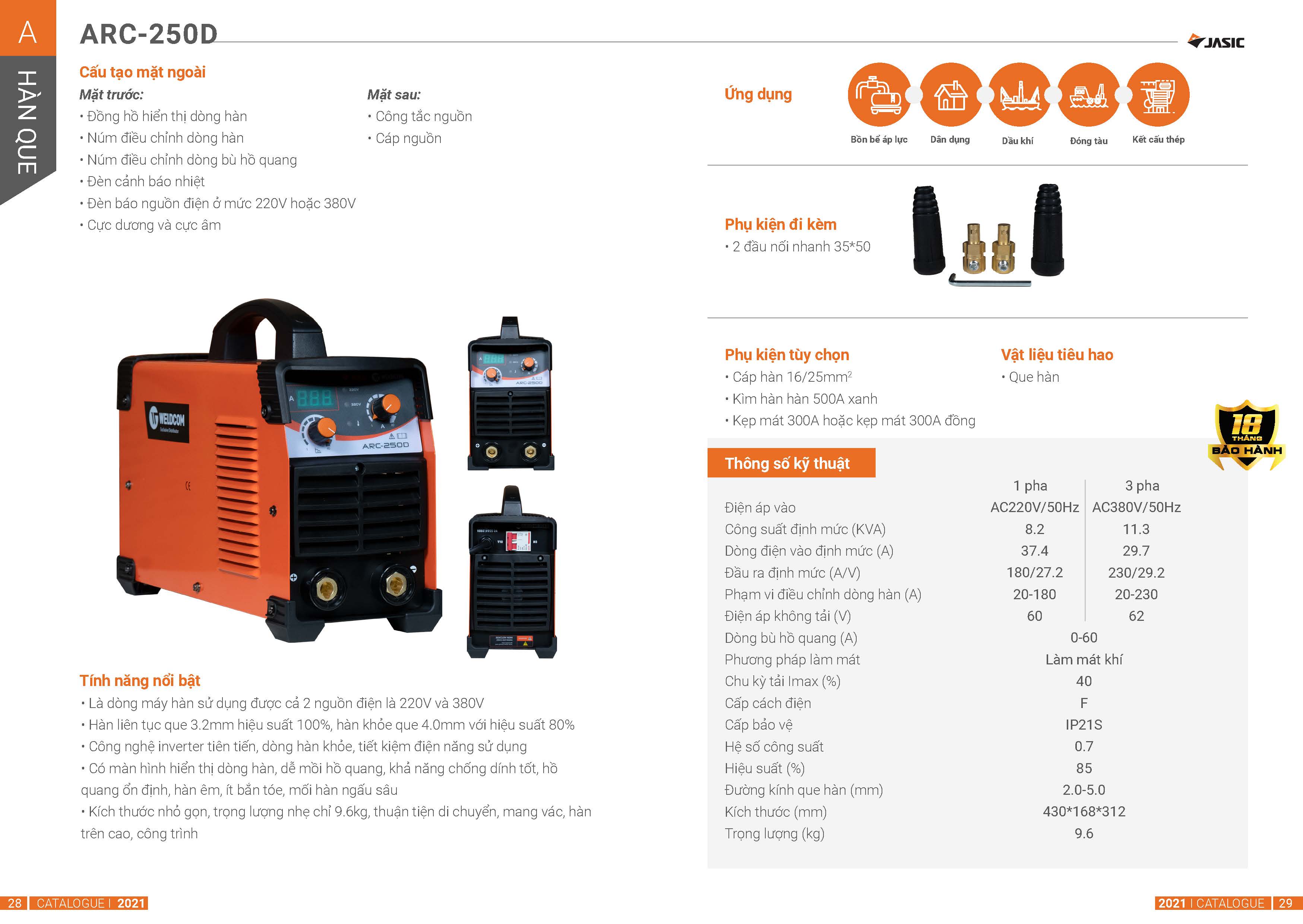 Catolog Máy hàn que Jasic ARC-250D