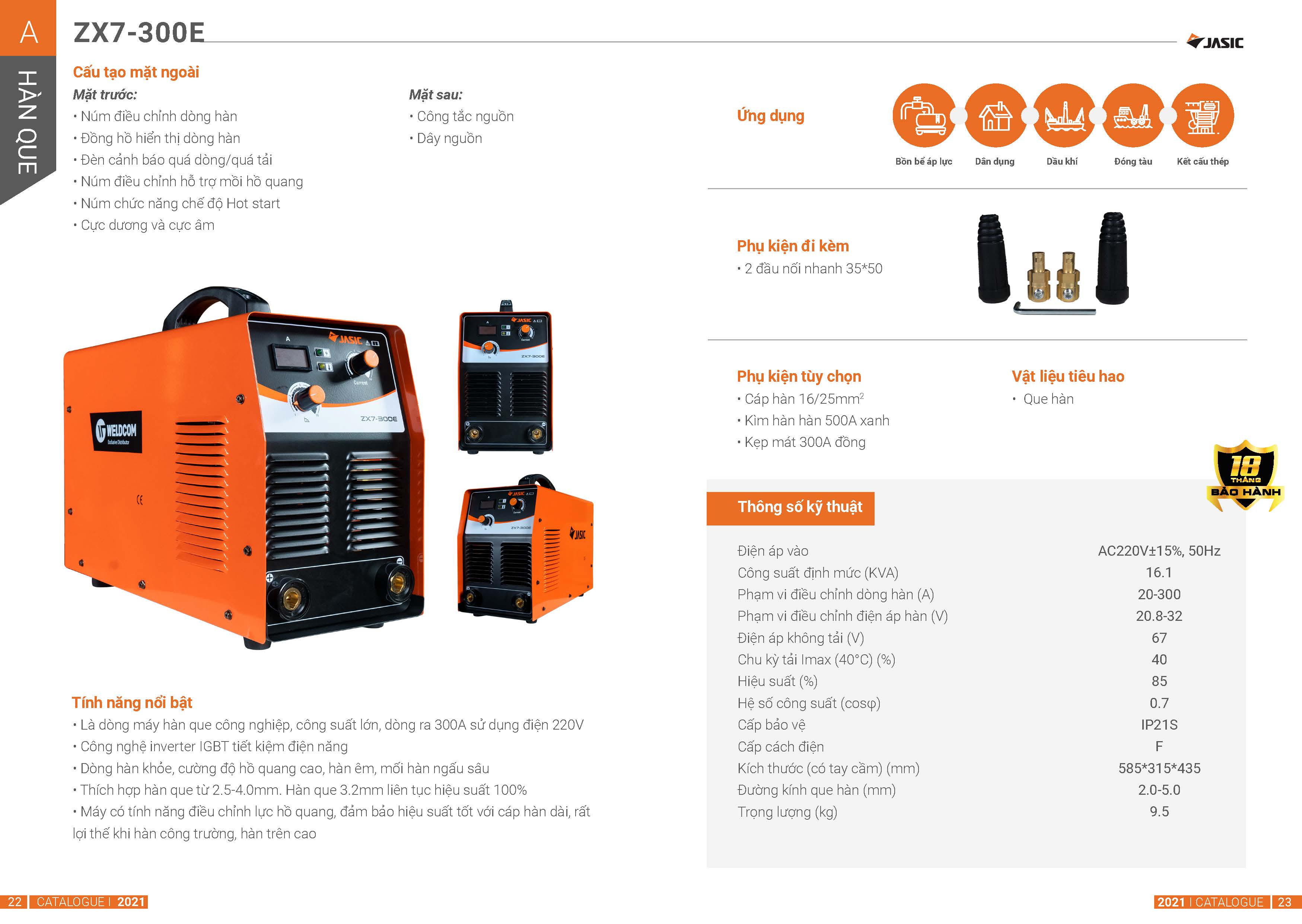 Catolog Máy hàn que Jasic ZX7-300E