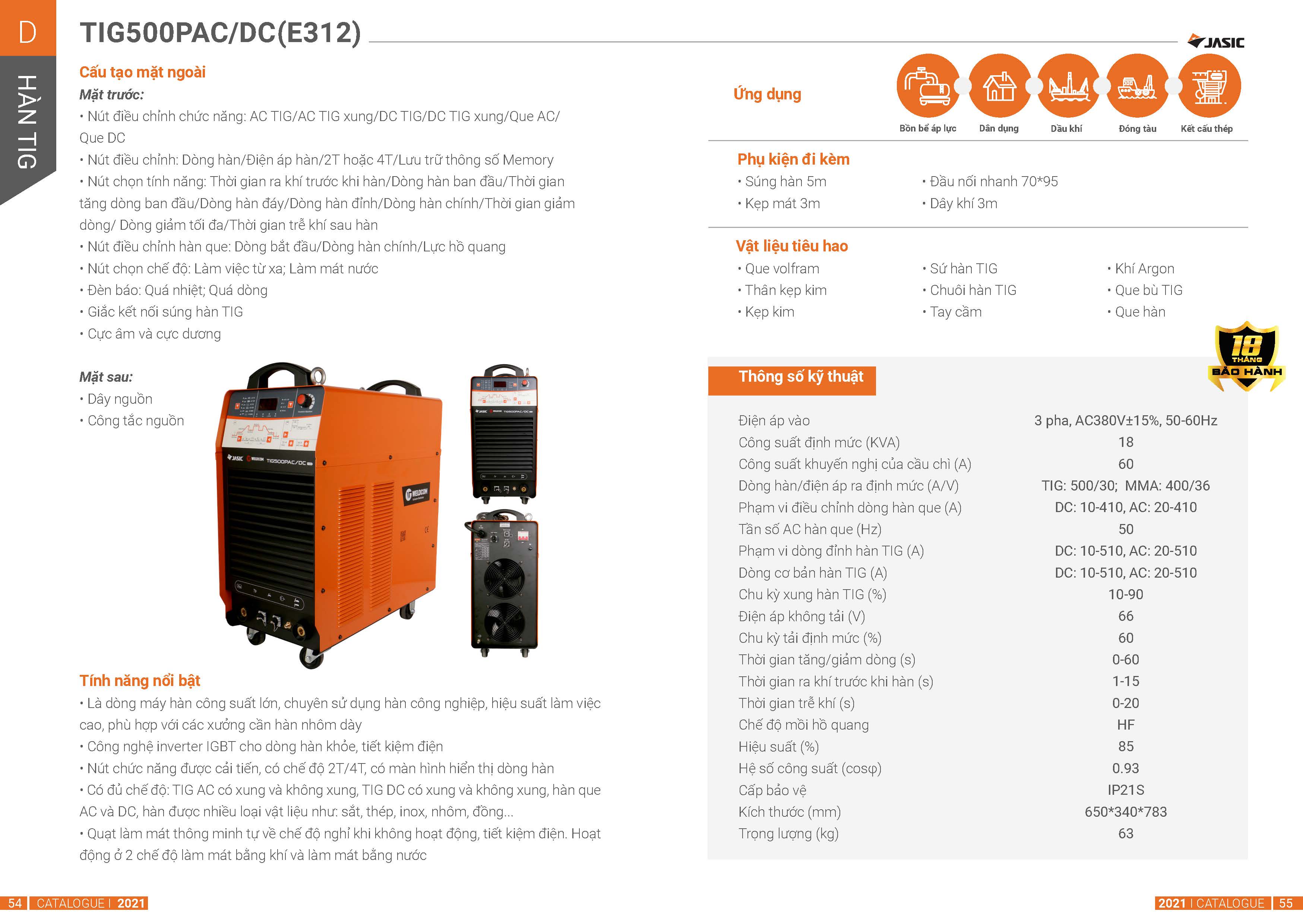 Catolog máy hàn nhôm 500A PACDC E312